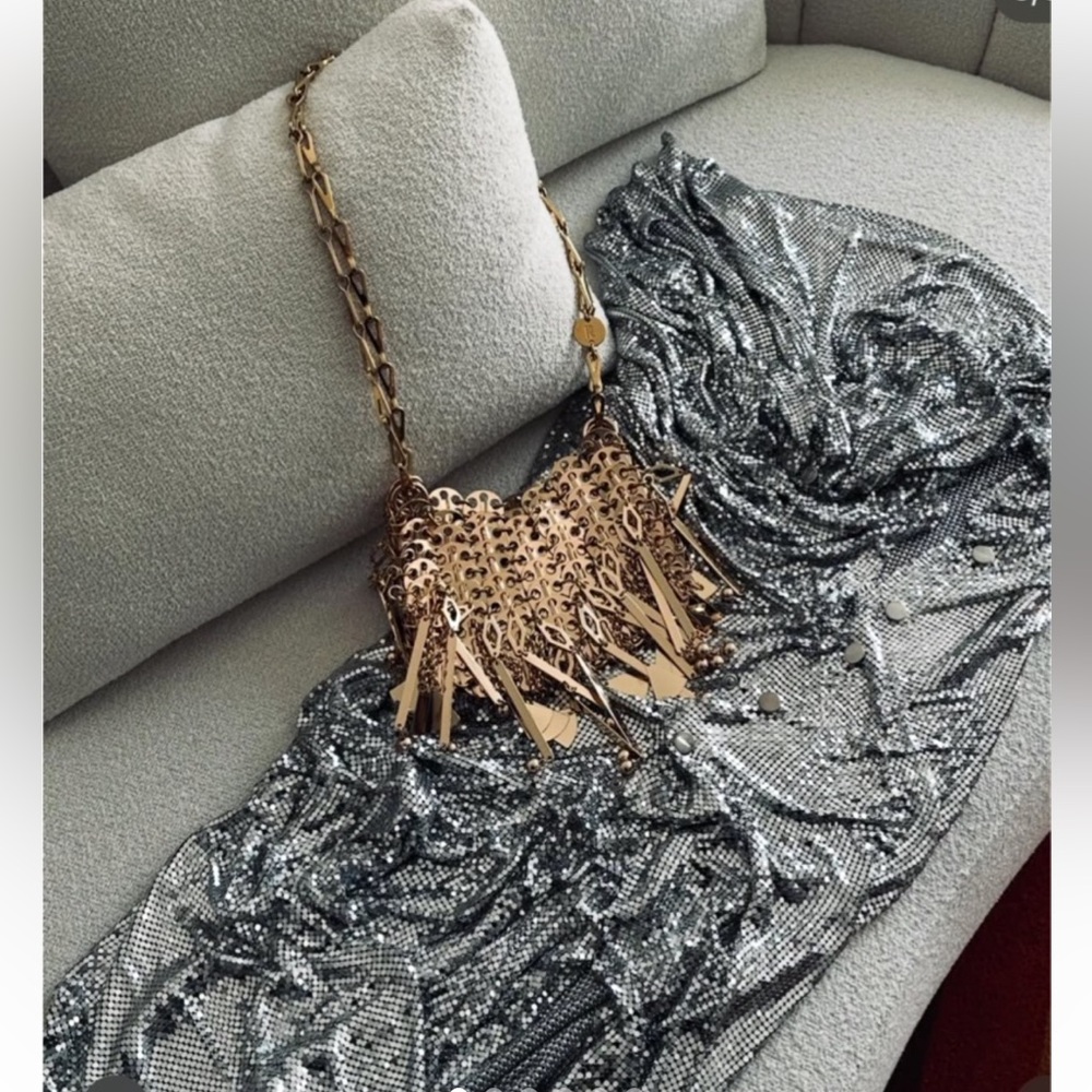 Embellished Chain Fringe Rabanne Bag - Picture 7 of 7